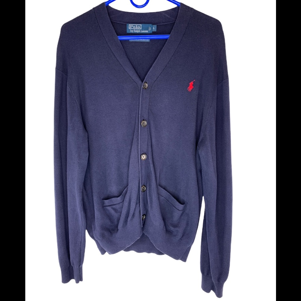 Vintage Polo by Ralph Lauren Men’s Large Cardigan Blue